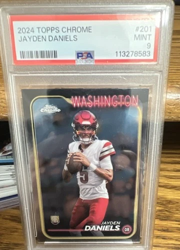2024 Topps Chrome Jayden Daniels #201 Rookie PSA 9 Washington Commanders