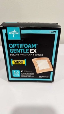 Medline Optifoam Gentle EX 3x3 Bordered Foam Adhesive Dressing BOX OF 10