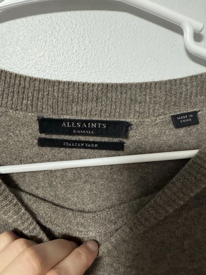 AllSaints Sweater Women Xsmall Brown Tara Jumper Cashmere Wool Blend Pullover - Image 4 of 4