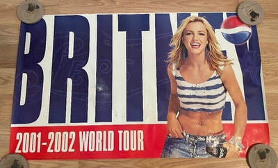 Vintage 2001-2002 Britney Spears Pepsi-Cola World Tour Poster/Free Shipping!