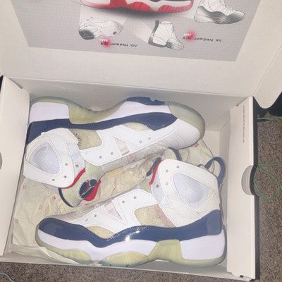 Jordan Jumpman Two Trey USA White Red Navy DO1925-102 Men's Athletic Sneaker