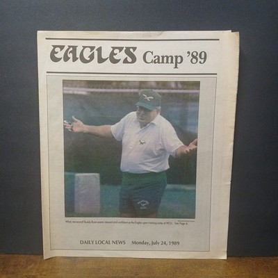 Vintage Philadelphia Eagles Daily Local News  Newspaper, 7/24/89, Training Camp