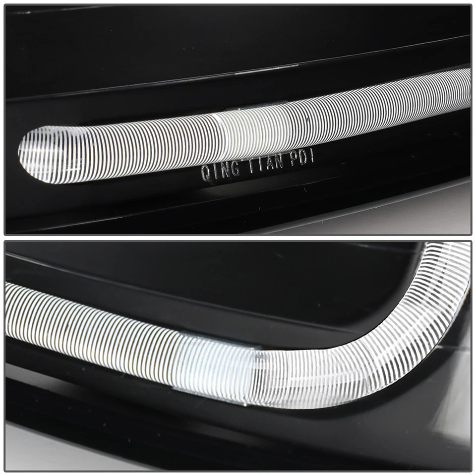 [LED DRL]Fit 1999-2004 Ford Mustang par carcaça preta farol de canto transparente - Imagem 4 de 4