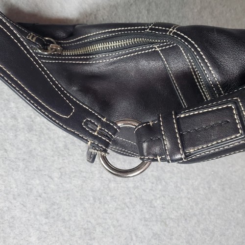 Borsa a tracolla Coach Soho vintage piccola hobo in pelle nera Y2K - Foto 7 di 18