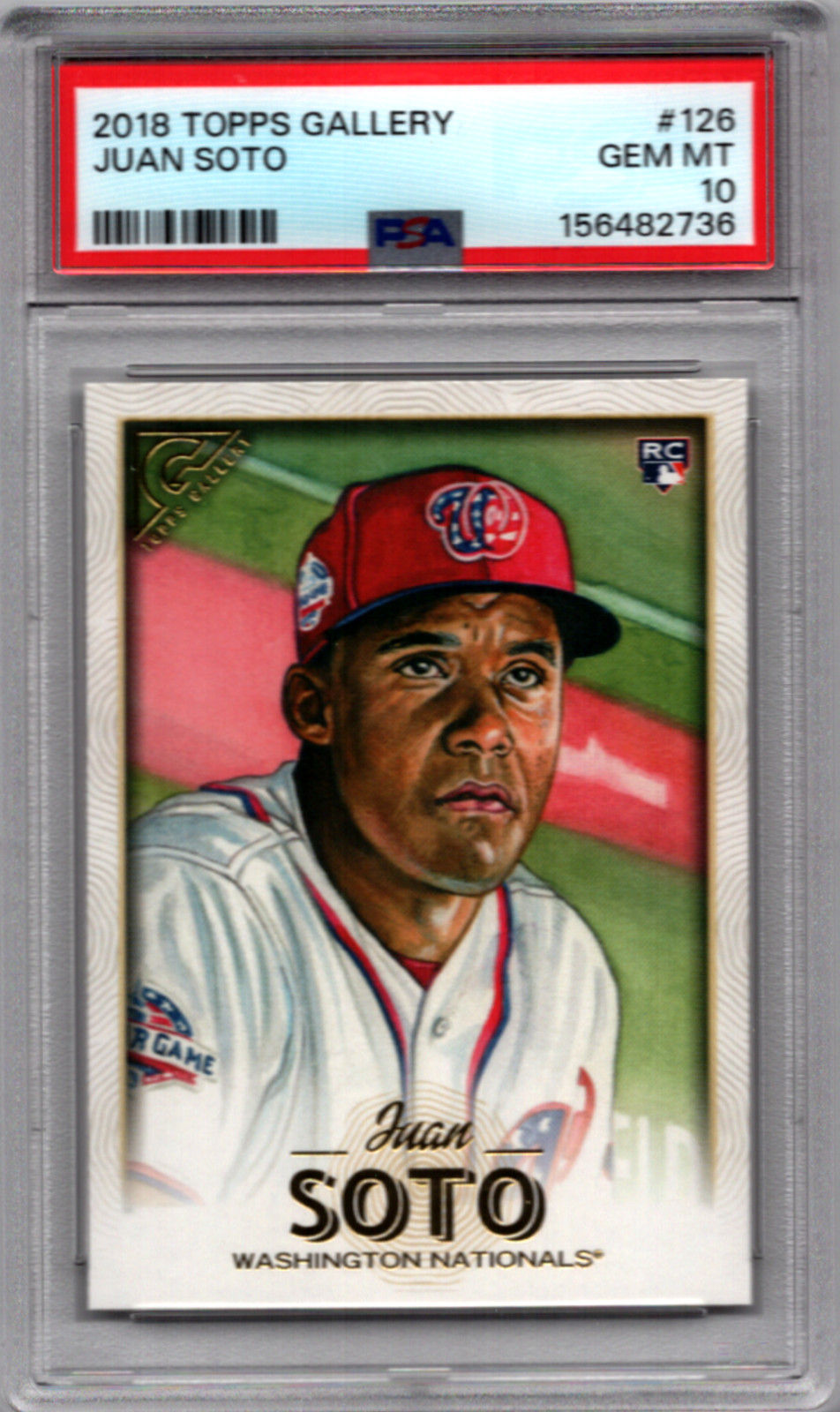 2018 Topps Gallery White Border #126 Juan Soto PSA 10 Gem Mint RC Nationals