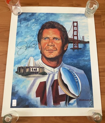 SAN FRANCISCO 49ers: Joe Montana Signed Autographed 16x20 Print w/Sticker HOF!