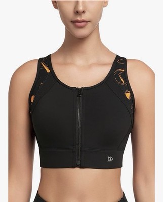 Yvette Front Zip Sports Bra size M
