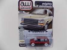 Autoworld Mighty Minivans - ULTRA RED - 1987 PLYMOUTH VOYAGER - RARE CHASE