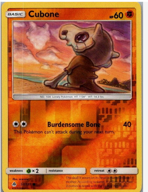 Cubone - 57/131 - Reverse Holo - Ultra Prism - NM/M