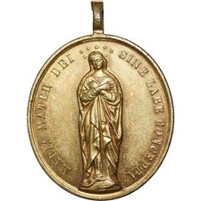 1854 POPE PIUS XI RELIGIOUS MEDAL OLD CATHOLIC DOGMA OF IMMACULATE CONCEPTION