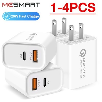 US PD QC3.0 Fast Charger USB C Power Adapter Block For iPhone 16 15 14 13 12 11