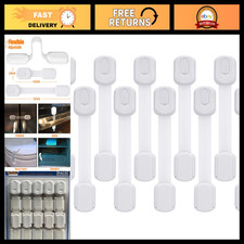 Child Safety Cabinet Locks 10 Pack - Baby Proofing Latches for Drawers, Doors, F