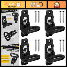 4 Pack Heavy-duty Black Folding Safety Steps With Flip-up Handle For Trucks Rvs