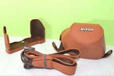 Nikon leather cover strap 3-piece set Used from Japan