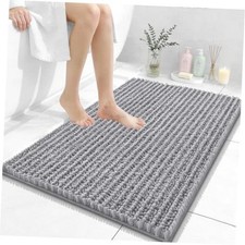Bathroom Rugs 36x24, Thick Soft Absorbent Chenille 36" x 24" Rectangular Grey
