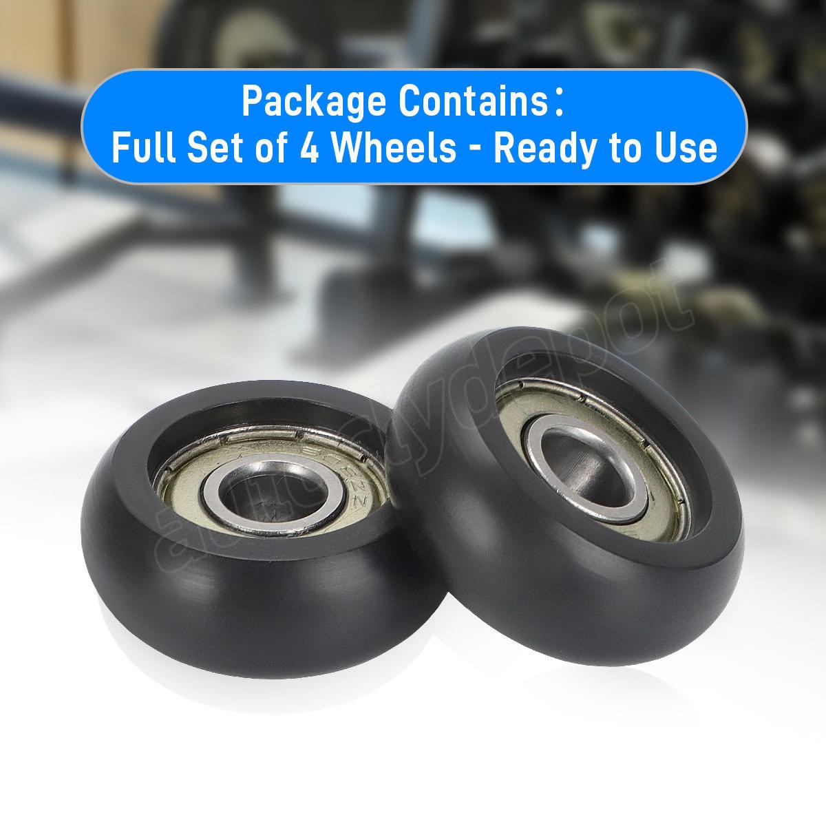 Jeu De 4 Roues De Remplacement Pour Réformeur Aero Pilates 55-4700/55-5000 - POM Noir - Neuf