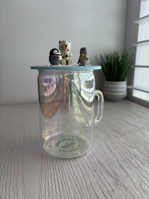 Starbucks Macaron Blue Glass Coffee Cup