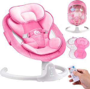 Portable bluetooth Baby Swing avec de la musique, télécommande, & Coussin réversible