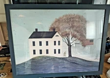 Warren Kimble "House With  Flag" American Folk Art 30x22.75” Estate