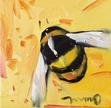 Big Shiny Bumblebee Art PRINT of Oil Painting by Jose TRUJILLO 10x10