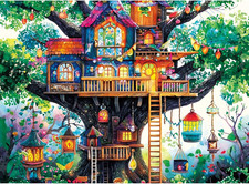 500 Piece Puzzles for Adults,Fun Fantastical Treehouse Escape Jigsaw Puzzle