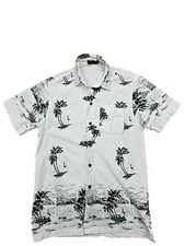 Vineyard Vines Mens Shirt White Palm Tree Cam...