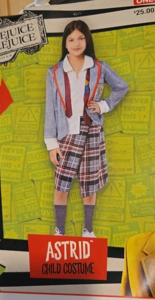 Disfraz de Halloween Beetlejuice Astrid Niñas Talla Pequeña 6 Nuevo Uniforme Escolar Infantil Foto 2 de 4