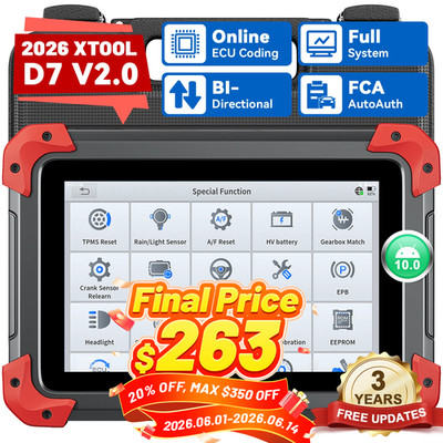 XTOOL Scanner D7 V2.0 Car Bidirectional Diagnostic Scan Tool Key Programmer
