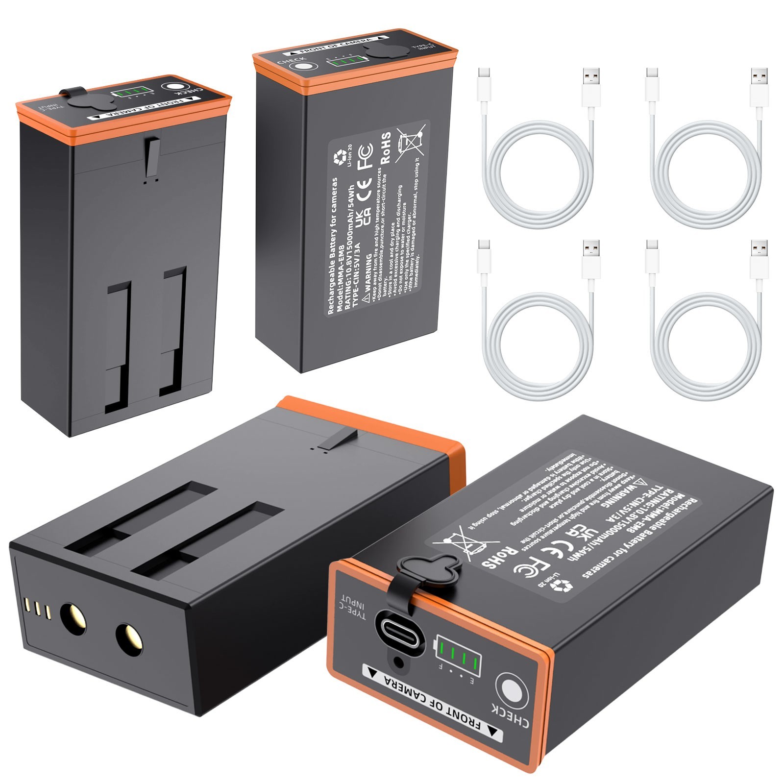 4 Packs Moultrie Power Mag MMA-EM8 5000Ah Battery For Edge Cellular ...