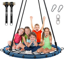 45" 750Lbs Spider Web Tree Swing for Kids  Adults, Outdoor Steel Frame Saucer N