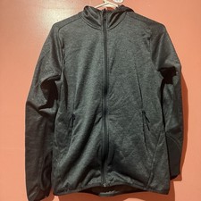 Adidas Womens Sweater S Small 8-10 Gray Climawarm Activewear Hooded Zip Up