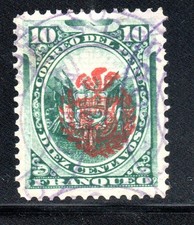 Peru 1c Stamp Chilean Coat of Arms Overprint Trujillo War of the Pacific   #FE13