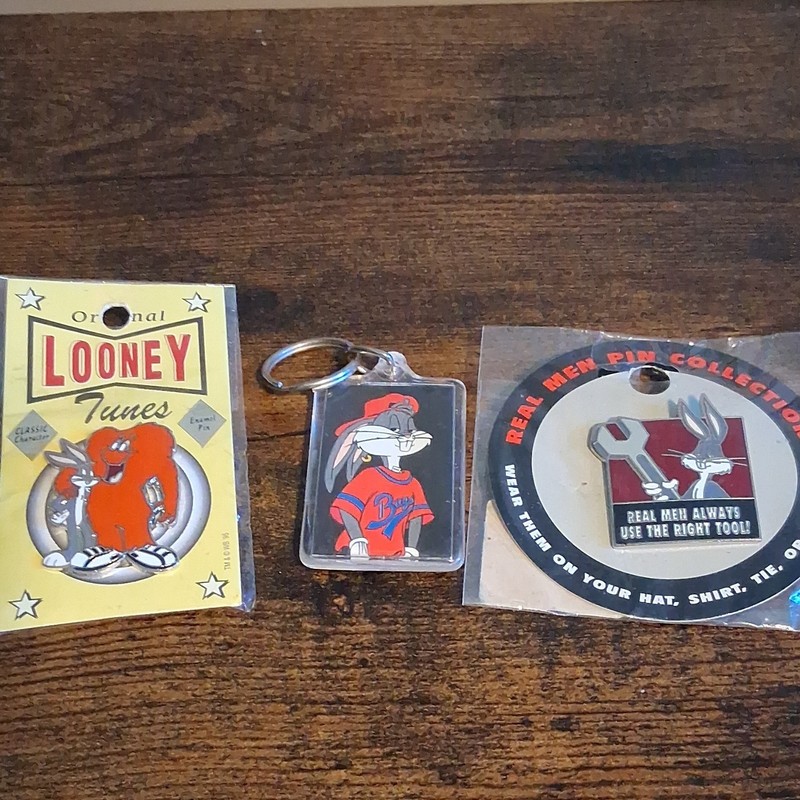 Looney Tunes Bugs Bunny Enamel Pin and Keychain Enamel Pins Lot
