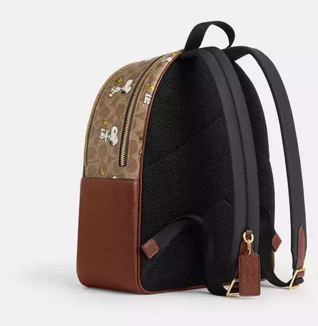 Coach X Peanuts Snoopy Court Backpack Signature Canvas CBM25