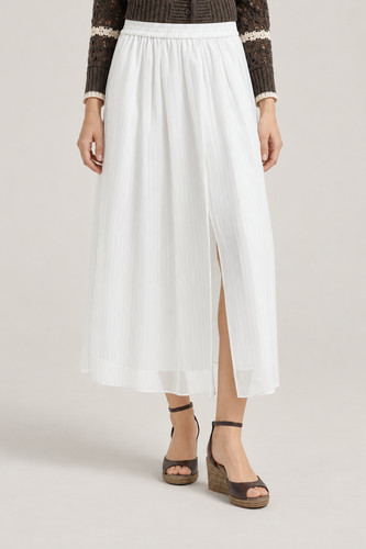 Brunello Cucinelli, BRUNELLO CUCINELLI WOMEN'S WHITE MIDI SKIRT MSRP $3300 (46)