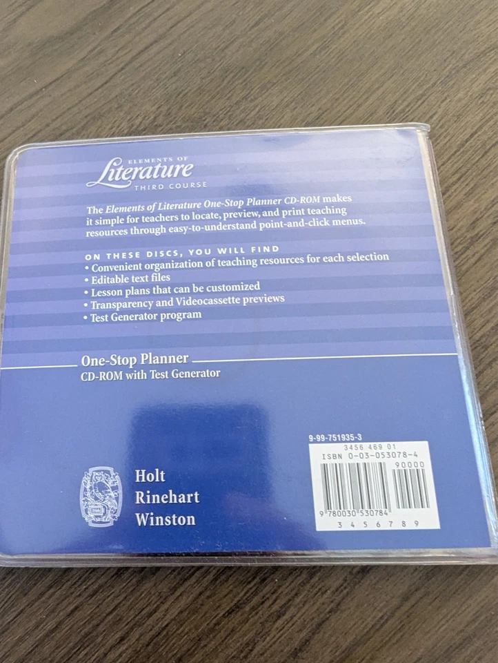 HOLT ELEMENTS OF LITERATURE: Third Course ONE-STOP PLANNER CD-ROM 2004 - Image 2 of 2