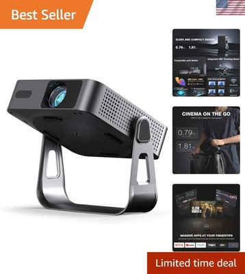 Officially-Licensed APP & Native 1080P】Thinnest 1.81'' Smart Mini Projector wi...
