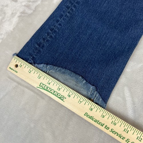 Driftwood Jeans Womens 26 Blue Denim Floral Embroidered Raw Hem Bootcut Y2K Boho - Picture 4 of 13