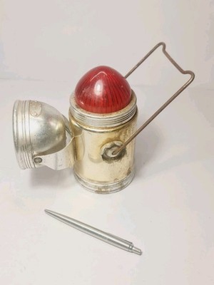 Gardist Eisenbahn Laterne Taschenlampe gold & silberfarben Metallsignal Vintage