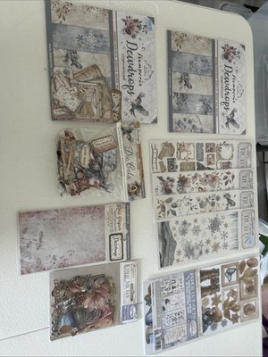 Stamperia Kit Lot DEWDROPS  8x8 Double Sided Paper Die Cuts Ephemera & More