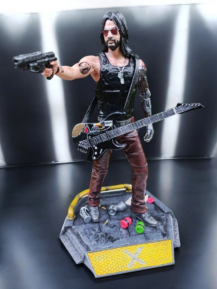 Figura Fanart Johnny Silverhand Pintado con aerógrafo 9,8 pulgadas Foto 2 de 4