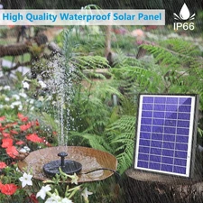 6.5W Solar Fountain Pump Water Pump Built-in 1500mAh Battery, With 6 Nozzles