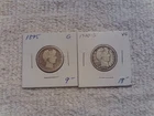 Lot of Two .90 Silver Barber Quarters - 1895O - 1900S - VG to Good
