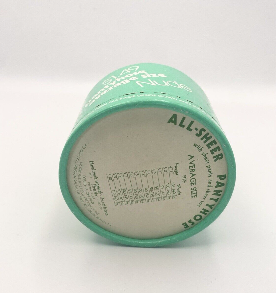 L'eggs Eggs All Sheer Pantyhose Average Size Nude Nylon Vintage Sheer