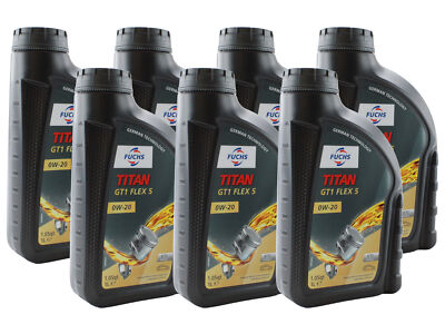Fuchs 7 Liter TITAN GT1 FLEX 5 SAE 0W-20 Engine Oil 7 x 1L for BMW Mercedes Benz