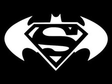 Superman Shield In Batman Vinyl Decal Car Window Truck Sticker Choose Size Color