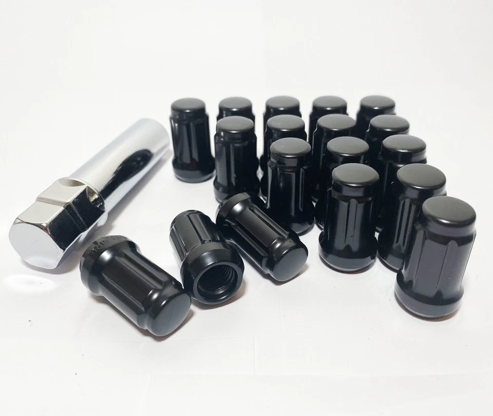 FIT NISSAN ARMADA FRONTIER TITAN XTERRA SPLINE ACORN LUG NUT 12x1.25 BLACK 24PC - Image 2 of 4