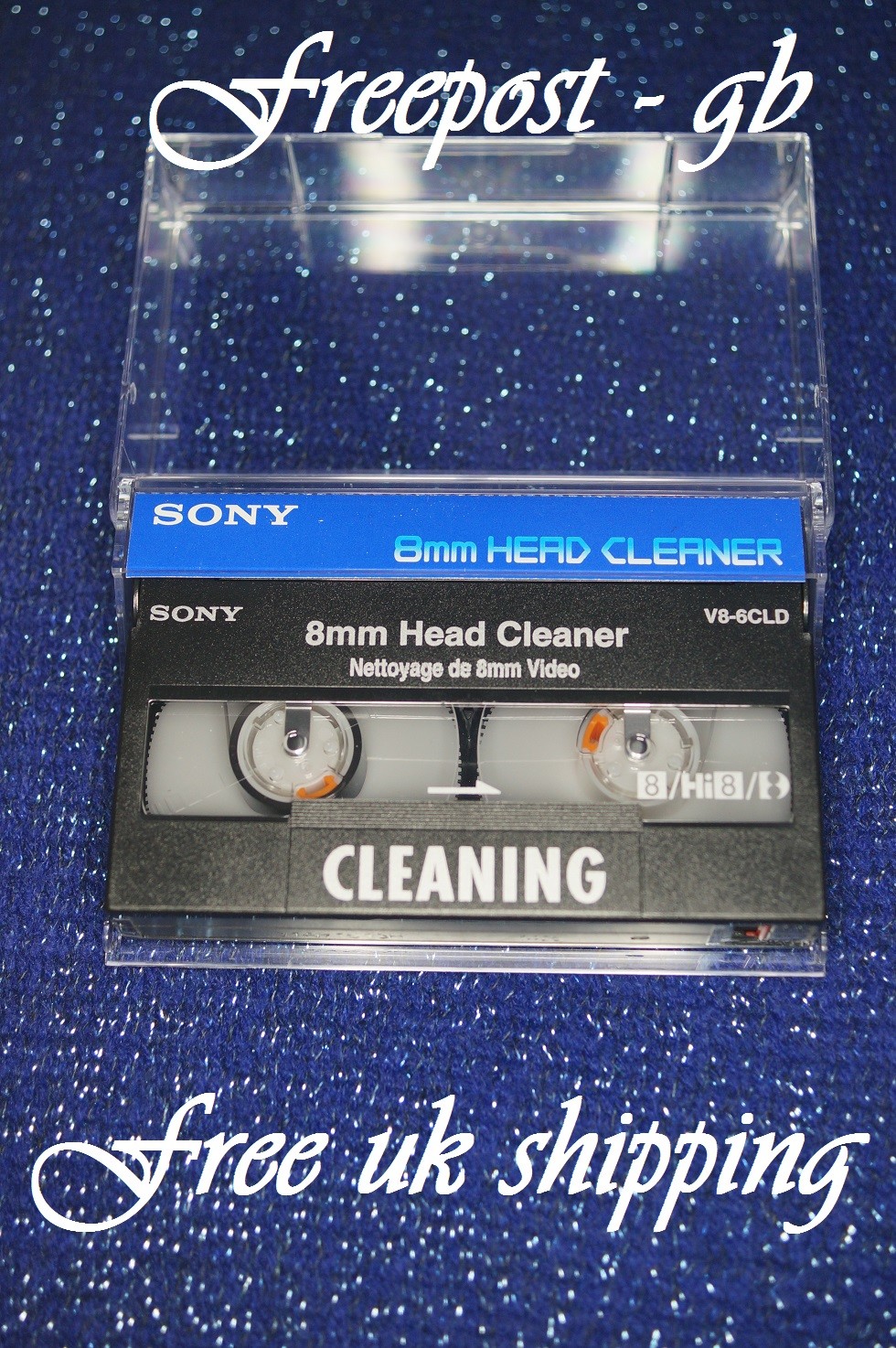 SUPER SONY V86CLD Video 8 8mm Hi8 & Digital 8 Head Cleaning Tape