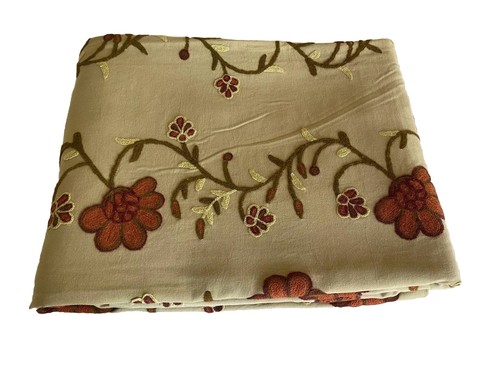 Pine Cone Hill Crewel Embroidery Twin Duvet Cover Williamsburg Autumn Floral - Picture 8 of 17