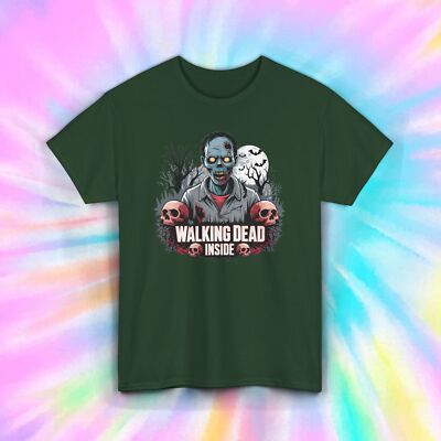 Walking Dead Inside Shirt Zombie Skull Funny Halloween Horror Tee S-5XL